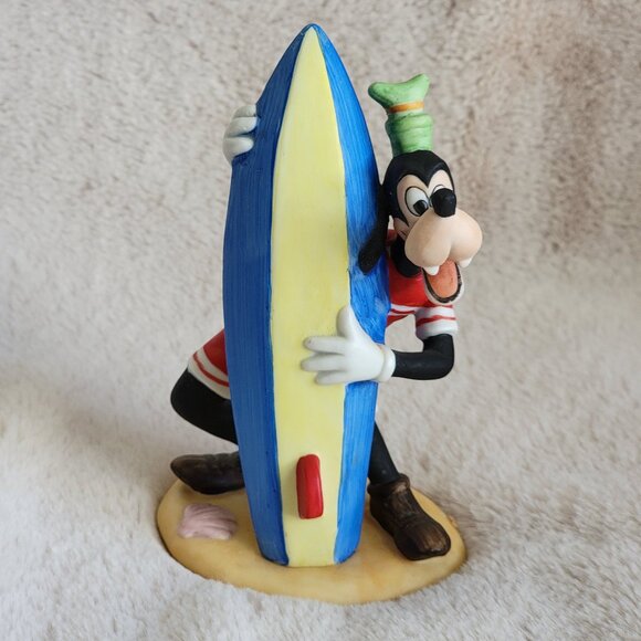 Vintage Walt Disney Productions Goofy with Surfboard 6" Porcelain Figurine Surf - Picture 1 of 11